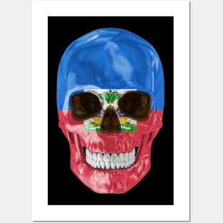 Haiti Flag Skull - Gift for Haitian With Roots From Haiti Posters and Art